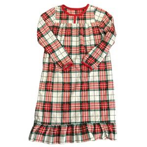 Carter’s Fleece Long Sleeve Night Gown Plaid Size 6-7